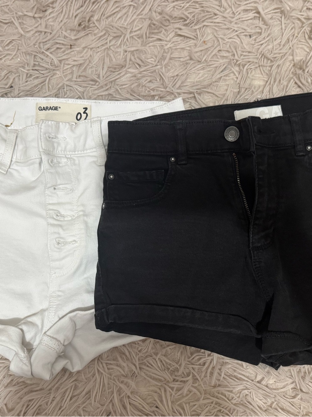 Garage Two-Pair Denim Shorts Set - Black & White